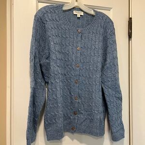 Norm Thompson Wool Cable Knit Cardigan